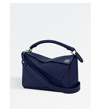 Shop Loewe Puzzle Small Multi-function Leather Bag In Marine