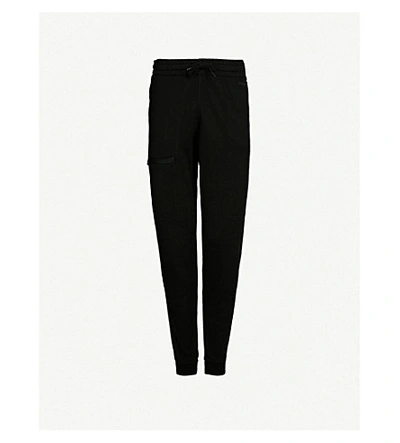 Shop Z Zegna Tapered Cotton-jersey Jogging Bottoms In Black