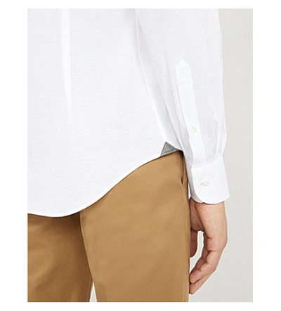 Shop Corneliani Regular-fit Cotton-jersey Shirt In White