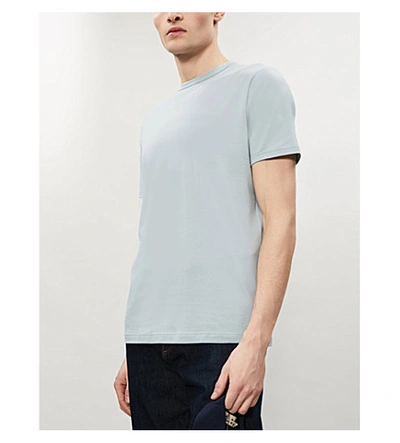 Shop Sunspel Classic Cotton-jersey T-shirt In Light Indigo