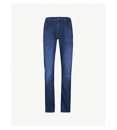 Shop 7 For All Mankind Kayden Luxe Performance Slim-fit Straight Jeans In Indigo Blue