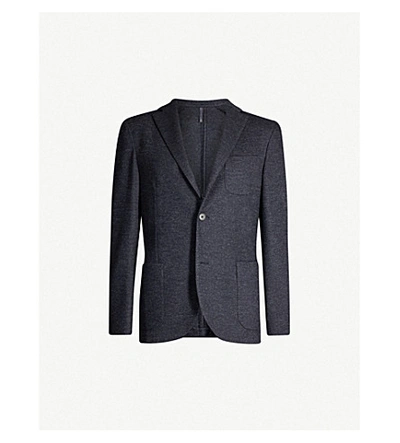 Shop Slowear Wool And Cotton-blend Jacket In Blu Scuro