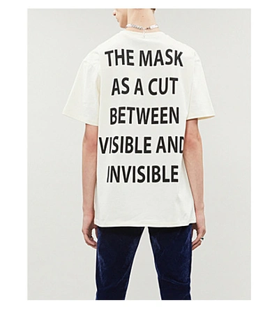 Shop Gucci Manifesto Mask-print Cotton-jersey T-shirt In White Black