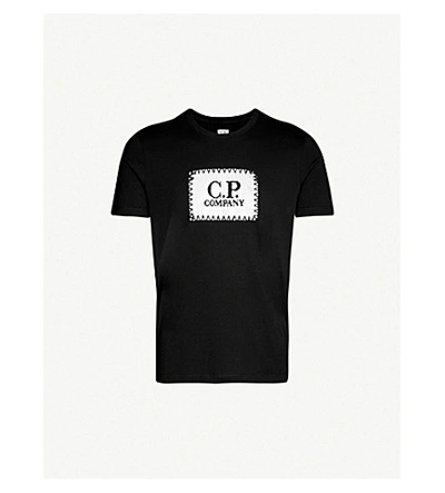 Shop C.p. Company Logo-print Cotton-jersey T-shirt In Black