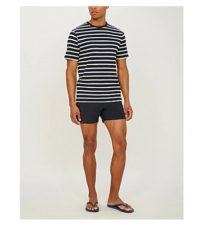 Shop Tom Ford Logo-print Swim Shorts In Navy