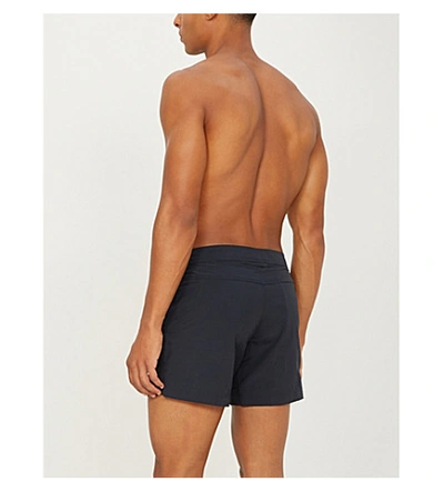 Shop Tom Ford Logo-print Swim Shorts In Navy