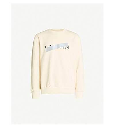 Shop Lanvin Logo-print Cotton-jersey Sweatshirt In Vanilla