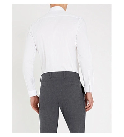 Shop Sandro Mens White Regular-fit Stretch-cotton Shirt