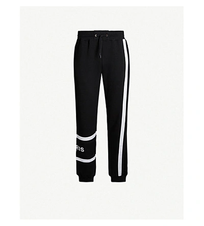 Shop Givenchy Logo-embroidered Cotton-jersey Tracksuit Bottoms In Black/white