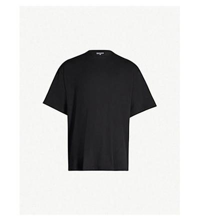 Shop Lanvin Logo-print Oversized Cotton-jersey T-shirt In Black