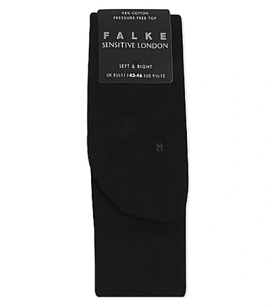 Shop Falke Sensitive London Cotton Socks In Black