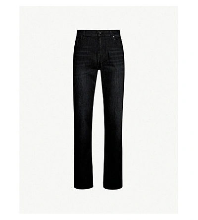 Shop 7 For All Mankind Standard Luxe Performance Straight Jeans In Washed Black