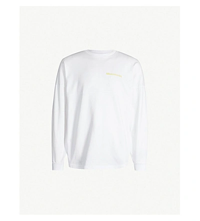 Shop Billionaire Boys Club Logo-embroidered Cotton-jersey Top In White