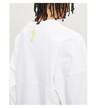 Shop Billionaire Boys Club Logo-embroidered Cotton-jersey Top In White