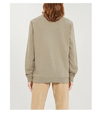 Shop Allsaints Raven Cotton-fleece Sweatshirt In Beech Green Ma