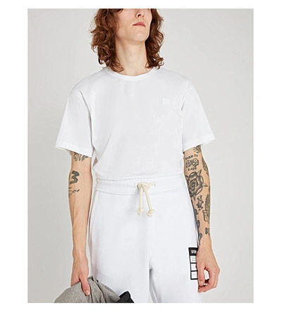 Shop Acne Studios Nash Logo-patch Cotton-jersey T-shirt In Optic White