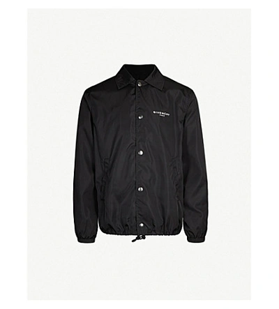 Shop Givenchy Logo-print Shell Jacket In Black
