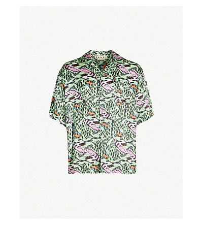 Shop Marni Graphic-print Relaxed-fit Satin-twill Shirt In Snake Print
