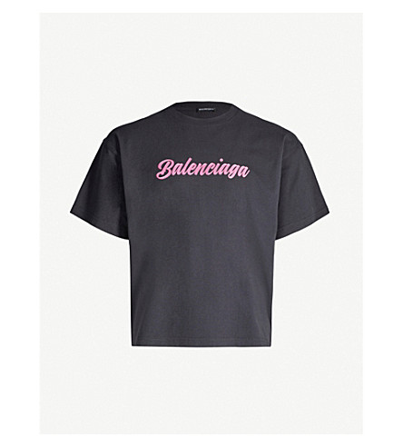 balenciaga t shirt pink logo