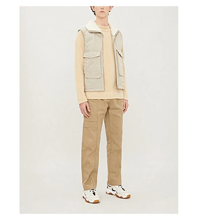 Shop Stone Island Funnel-neck Sleeveless Shell-down Gilet In Sand