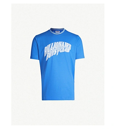Shop Billionaire Boys Club Graphic-print Cotton-jersey T-shirt In Blue