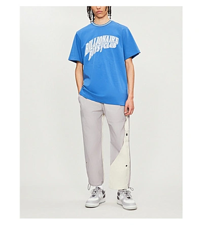 Shop Billionaire Boys Club Graphic-print Cotton-jersey T-shirt In Blue