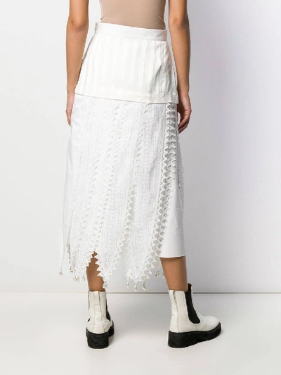 Shop Loewe White Midi Skirt