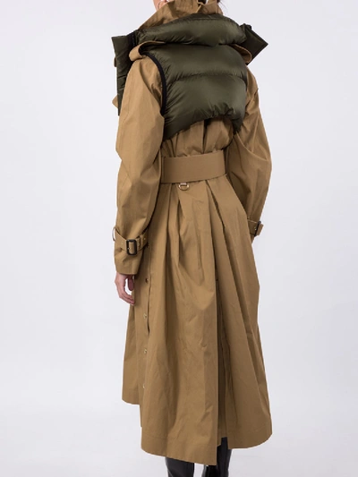 Shop Sacai Double-breasted Trench Coat In Brown