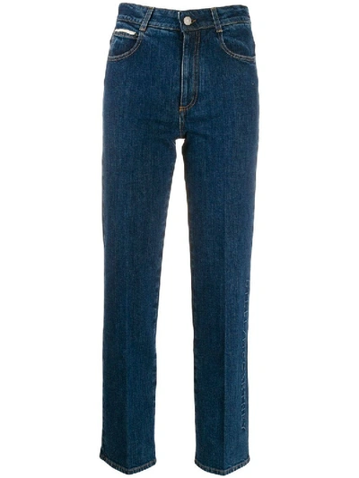 Shop Stella Mccartney Embossed Logo Straight Leg Jeans