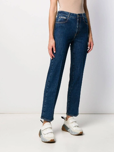 Shop Stella Mccartney Embossed Logo Straight Leg Jeans