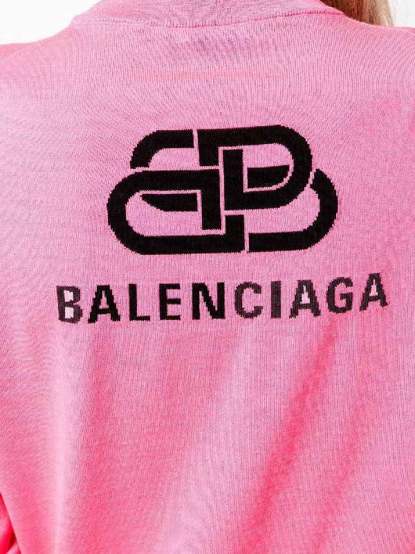 balenciaga pink logo sweater