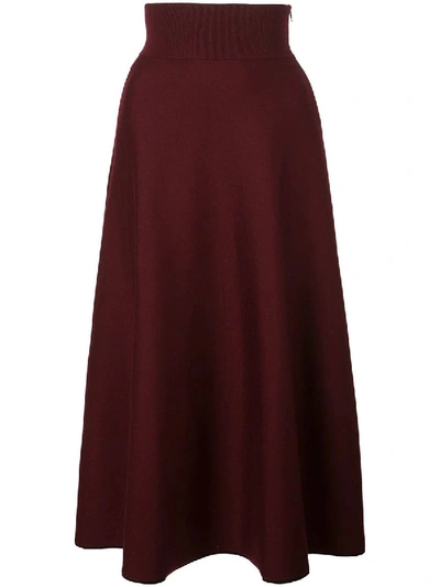 Shop Casasola Bordeaux Knitted Skirt In Red