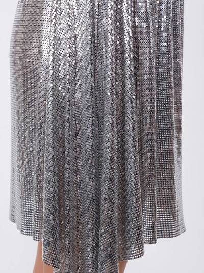 Shop Paco Rabanne Silver Draped Mini Skirt