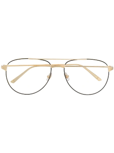 Shop Cartier Aviator Frame Glasses In Gold