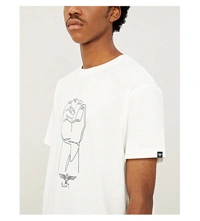 Shop Boy London Graphic-print Cotton-jersey T-shirt In Off White