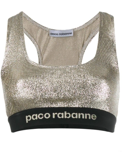 Shop Paco Rabanne Sparkle Detail Tank Top In Silver
