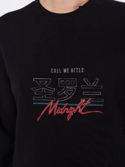 Shop Saint Laurent Call Me After Midnight Sweatshirt In Black