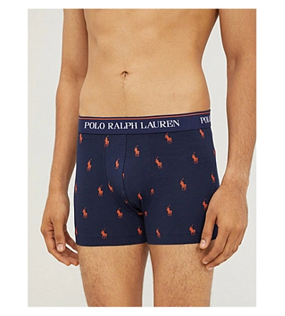 Shop Polo Ralph Lauren Pack Of Three Classic-fit Stretch-cotton Boxer Briefs In Blk/wht