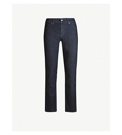 Shop 7 For All Mankind Standard Straight Cashmere Jeans In Dark Blue