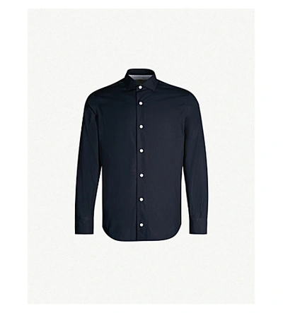Shop Eleventy Regular-fit Cotton Shirt In Blu