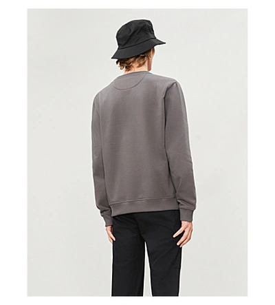 Shop Fendi Bag Bugs-embroidered Stretch-cotton Sweatshirt In Slate Grey