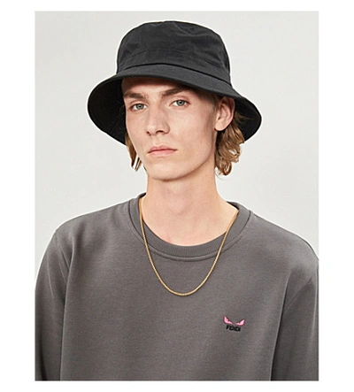Shop Fendi Bag Bugs-embroidered Stretch-cotton Sweatshirt In Slate Grey