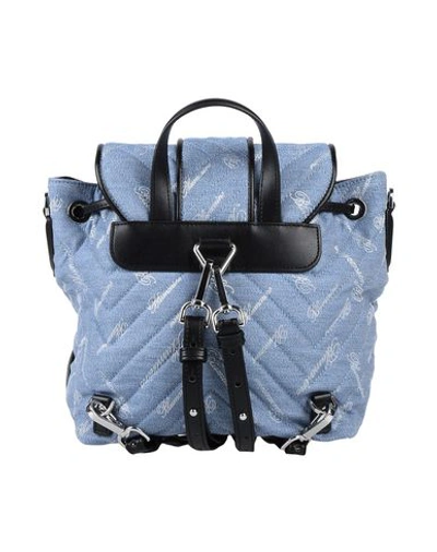 Shop Blumarine Backpacks In Sky Blue