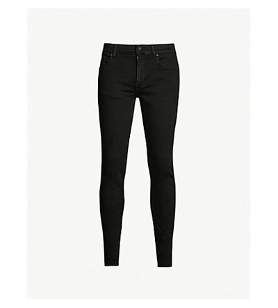 Shop 7 For All Mankind Mens Black Cotton Ronnie Tapered Luxe Performance Plus Skinny Jeans, Size: 28/34