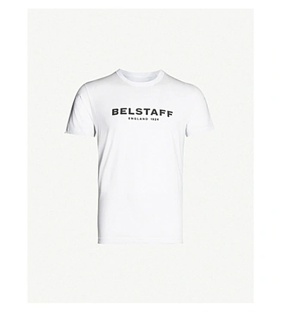 Shop Belstaff 1924 Logo-print Cotton-jersey T-shirt In White