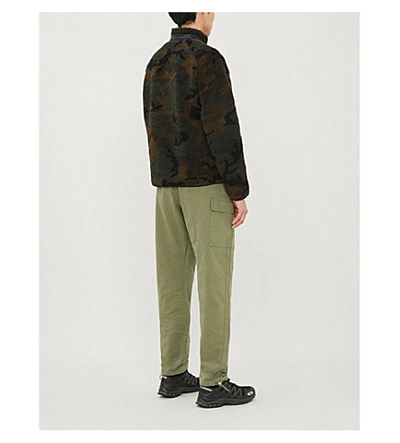 Shop Carhartt Prentis Funnel-neck Camo-print Fleece Jacket In Camo Evergreen