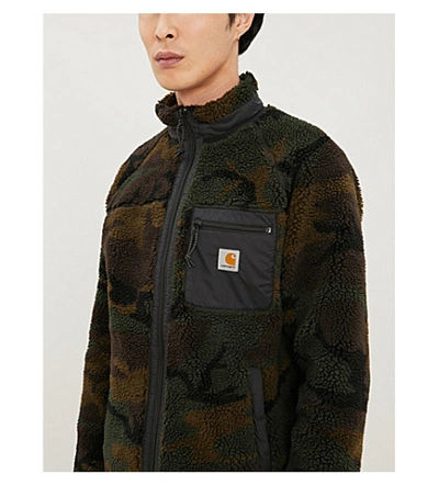 Shop Carhartt Prentis Funnel-neck Camo-print Fleece Jacket In Camo Evergreen