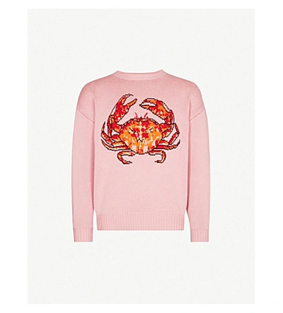 Shop Casablanca Graphic-print Cotton-knit Jumper In Pink