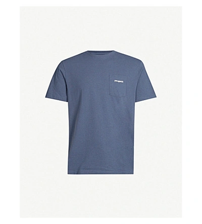 Shop Patagonia Responsibili-tee Logo-print Jersey T-shirt In Dolomite Blue