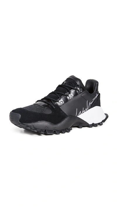 Shop Y-3 Kyoi Trail Sneakers In Black/white/black